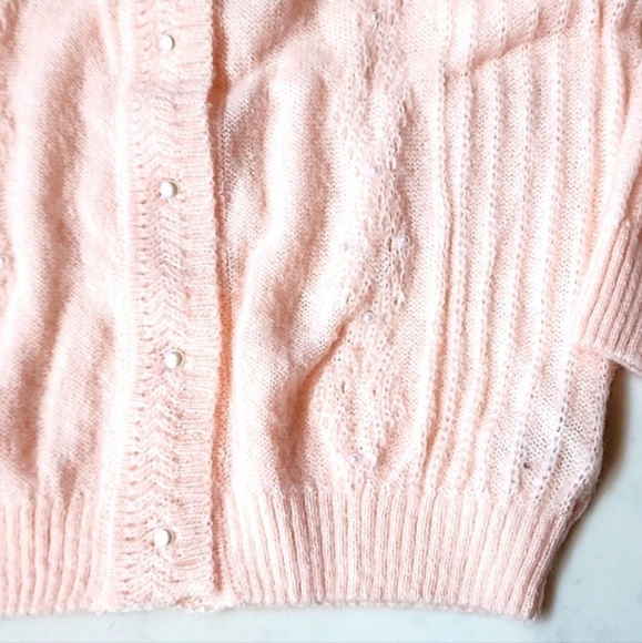 NWT FRNCH blush cardigan with pearl accents size small - Picture 5 of 16